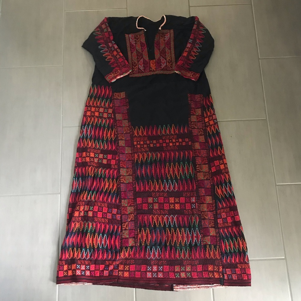 Boho Handmade Embroidered Tapestry Maxi Dress